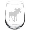 Wine Glass Goblet Moose (17 oz Stemless)