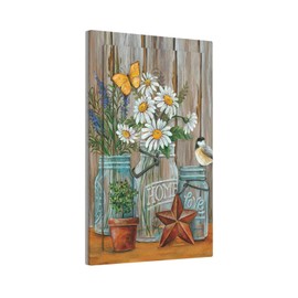 Rustic Dasiy Flower Farmhouse Floral Vintage Light Switch Cover No Device Wall Plate Decorative 1 Gang Blank Switchplate Electrical Faceplate for Bathroom Bedroom Home Decor