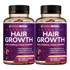 2x Suplemento Crecimiento Cabello Biotina 10,000mcg 120 Cáps                                                                                          