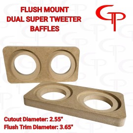 GP Dual Flush Mount Super Tweeter Door Pod Baffle (Pair) Speaker rings spacer
