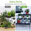 aboxoo 3 Tier Stair Style Large Metal Plant Stand, Garden