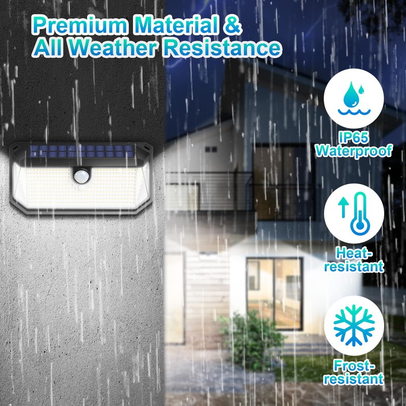Solar Outdoor Lights, 4000LM 388 LEDs Motion Sensor Outdoor Light,