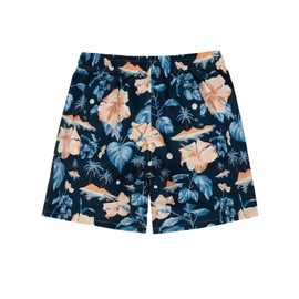 MADHERO Mens Swim Trunks Vintage Floral Quick Dry Beach Shorts Bathing Suit with Mesh Lining Navy Beige Floral Size XL