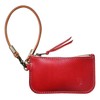 BlancCouture Thin Zipper Coin Purse Leather Coin Purse, Rouge (Red)