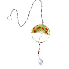 Tree of Life Sun Catcher for Windows Decoration – Crystal Gifts, Spiritual Pendant Gift for Window Light Reflection and Positive Energy, Hanging Crystal Ornaments for Home, Garden, or Car