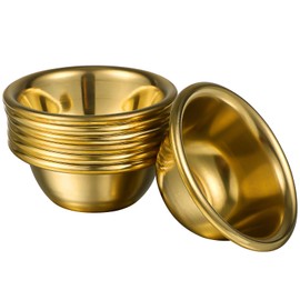 7Pcs Golden Buddhist Offering Cups - Copper Water Bowls for Buddha Rituals, Meditation, and Home Decor
