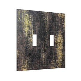 Donecmminery Decorative Switch Plates Vintage Industrial Rusty Metallic 2 Gang Double Toggle Outlet Light Switch Cover Wall Plate Electrical Faceplate For Farmhouse Cabin Decor