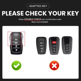 OLLEN NO-Screws Premium Leather Key Fob Cover, Fit for Toyota Tundra 2022 2023 2024 2025~, Fit for Corolla Cross Venza Sequoia, Car Key Case（Beige）