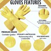 ITC Gauntlet Gardening Gloves Thorn Proof, Heavy Duty Leather Gardening