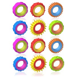 DasKid Fidget Sensory Rings for Kids – 12 Pack Textured Finger Spinner Rings – Calming Fidget Toys for Autism, ADHD, Anxiety Relief – Quiet Classroom & Office Stress Toys for Adults & Children