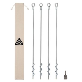 Ground Anchors Screw-in 32" Set of 4 With Drill Bit - Earth Stakes Heavy Duty for Mobile Home, Shed, Swing Set, Tree, Awning Canopy