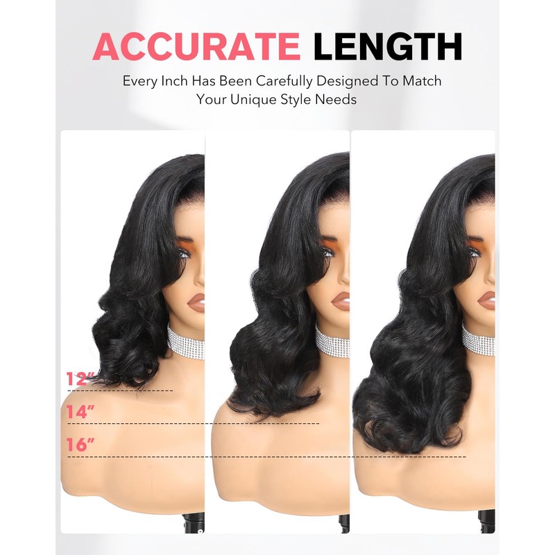 Layered Cut Face-Framing 9x6 Glueless Loose Body Wave Bob Wigs
