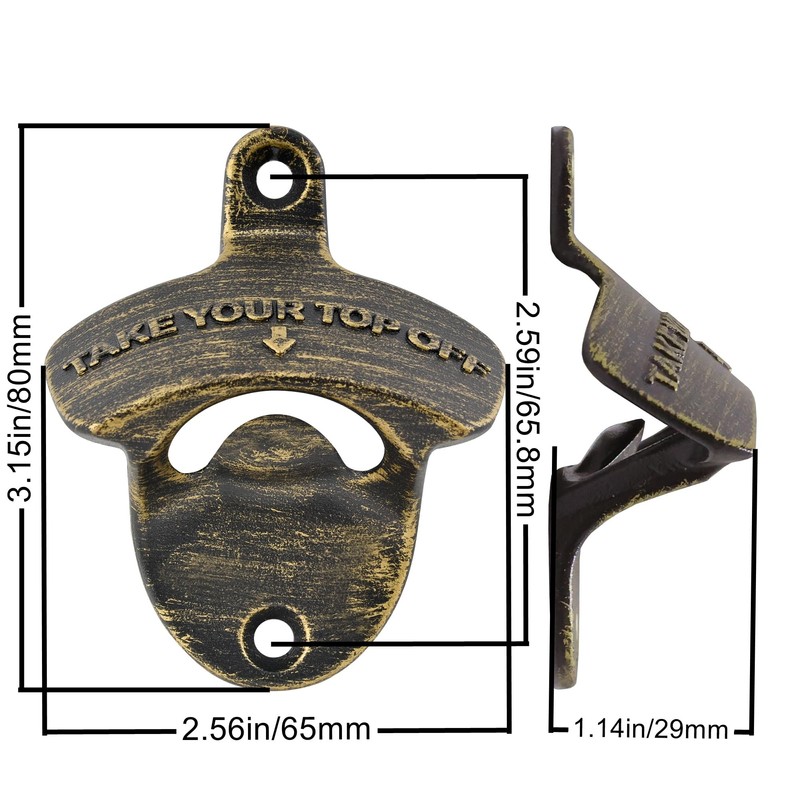 Jumiok Vintage Wall Mount Bottle Opener with Cap Catcher Stainless,