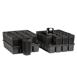 Stuewe & Sons – Mini Treepot Growing Kit – MT37 – 3” x 7” Pots with Heavy Duty 20 Pocket Holding Trays – 2 Pack