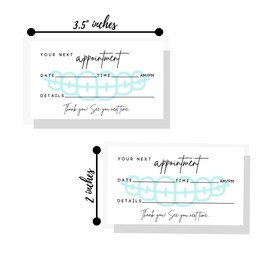 Dental Appointment Reminder Cards | 50 pack | Teeth Whitening, Dental Office, Client Reminder, Patients, Pediatric Dentist, Orthodontics Braces, Bulk 2x3.5” Minimalist