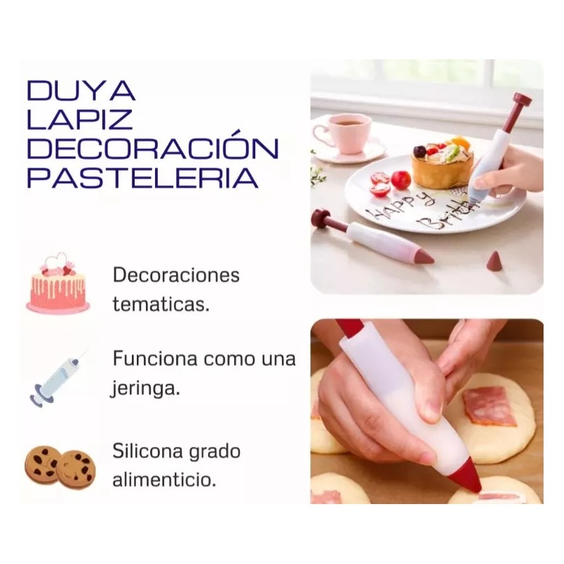 24x7 Lápiz Duya Para Decoración Silicón Repostería Pastel Cupcake