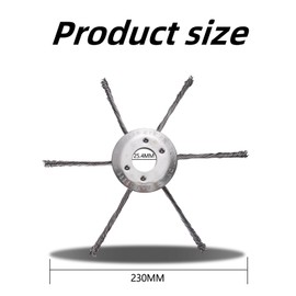 2 Stücke Stahldraht Rasentrimmerkopf, Garten Rasentrimmer Schneidkopf, Bürstenkopf mit geknotetem Draht, Universal Drahtrad Ersatz für Rasenmäher Aufsätze (6 Köpfe)