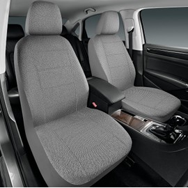 Road Comforts Full Set Car Seat Covers Front Rear Seat Cover Low Back, Flax Seat Protector, Airbag Compatible, Universal Fits for Most Cars, Truck, SUV, Vans Gray