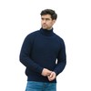 Aran Crafts Men's Irish Cable Knitted Wool Rib Roll Neck