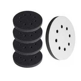Soft Density Interface Pads 5 Inch 8 Holes Hook and Loop Sponge Cushion Buffer Backing Pad Foam Sanding Interface Pads for Orbital Sander Automotive Woodworking Polishing（5 Pack）