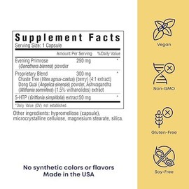 Her Own PMS Support Capsules Natural Relief for Cramps Mood and Bloating 30 C...