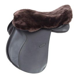 Merauno® Lambswool Saddle Seat Cover Made of Merino Lambswool for Optimal Comfort with Adjustable Velcro Strap Fits All English Saddles Colour: Natural, Black, Brown, Charcoal