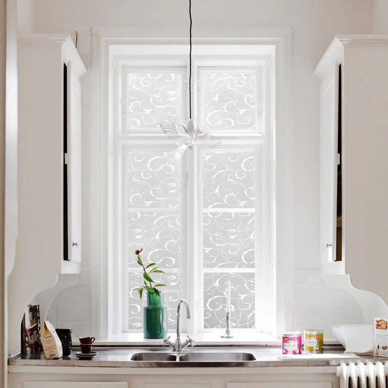 LEMON CLOUD Window Privacy Film, No-Adhesive Static Decorative Window Film,