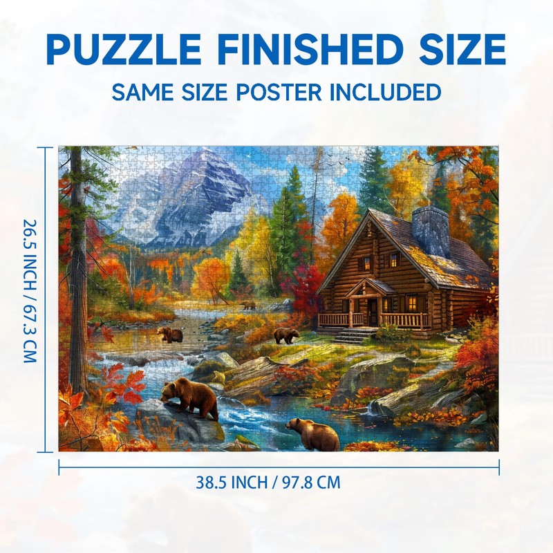 Jigsaw Puzzles 2000 Pieces for Adults Families Bear Village Pieces