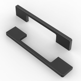 FURNIWARE 10 Piece Kitchen Cabinet Handles, Carving Drawer Pulls 160mm(6.3 Inch) Hole Center Matt Black Cabinet Hardware Handles Hardware Drawer Pulls Drawer Handles Kitchen Cabinet Door Pulls