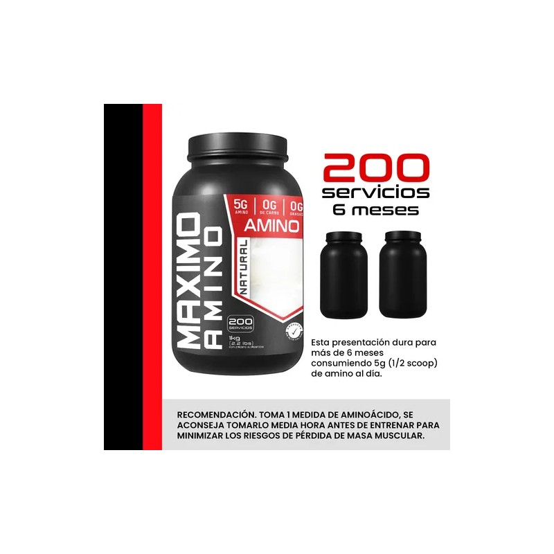 Suplemento Aminoacidos Maximo 1kg 200 Servs Varios Sabores