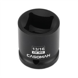 CASOMAN 1/2" Drive 4-Point Square Socket-13/16", Budd Wheel Impact Socket, CR-MO