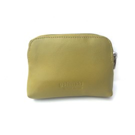 Golunski 327 Small Super Soft Leather Credit Card,Coin Zip Purse with Floral Design Interior (Lime)