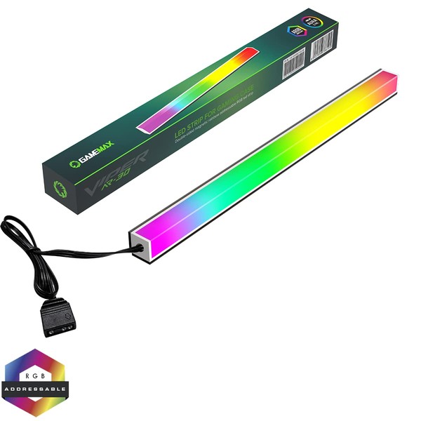 GameMax 30cm Addressable RGB LED Strip For PC Gaming Cases,
