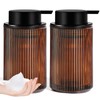 KASUNTING Amber Glass Foaming Soap Dispenser, Ribbed Foam Hand Soap