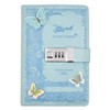 NectaRoy Lockable Diary, PU Leather Password Notebook Agenda(Butterfly decor), B6