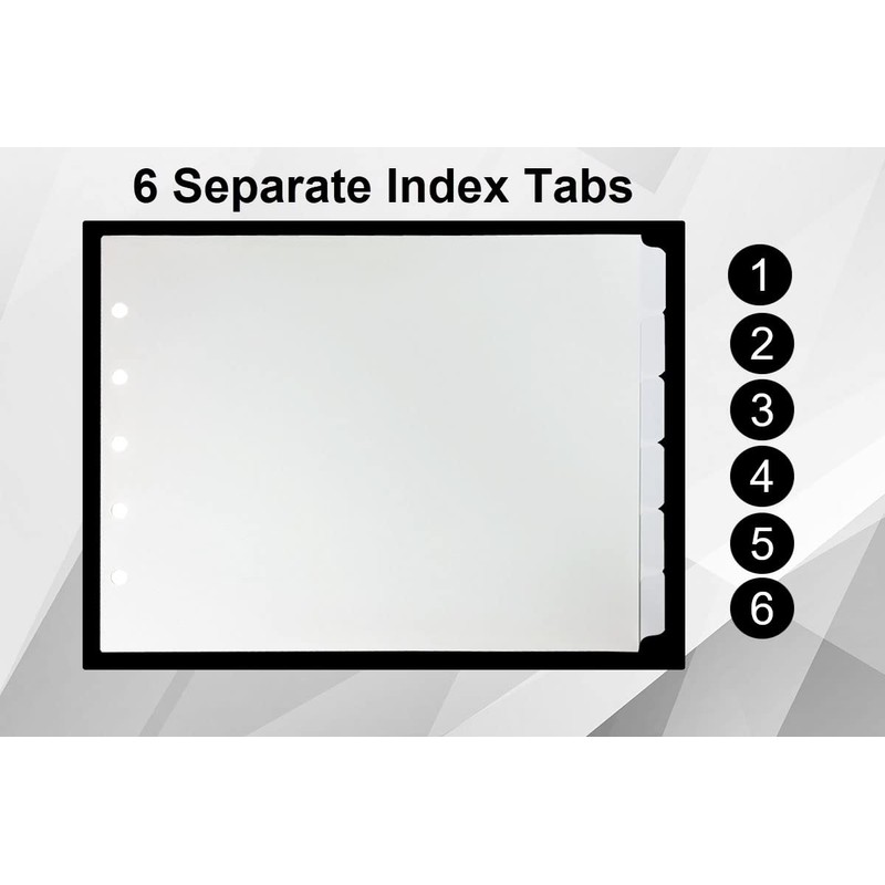 Landscape Plastic Tabs - 6 per Set - White