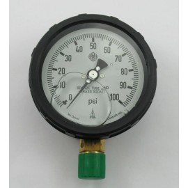 MCDANIEL CONTROLS GAUGE 0-100 PSI 1/2" NPT Btm Brass/Bronz Tube&Socket- AB70801