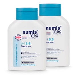 numis med Shampoo ph 5.5 Pack of 2 Skin Soothing Hair Shampoo for Very Sensitive & Sensitive Skin - Vegan Hair Care without Silicones, Parabens & Minerals - Hair Shampoo (2 x 200 ml)