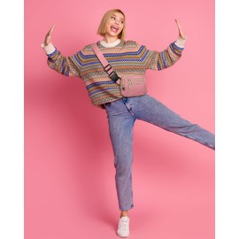 Capolo Fanny Packs for Women Fashion Waist Packs Bag with Adjustable Strap and 4 Zipper Pockets Waterproof Everywhere Crossbody Belt Bag for Workout Running Travelling(Pink)