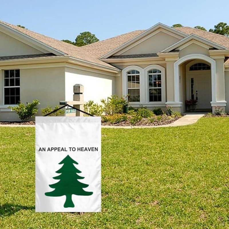 Outside Garden Flag, Printed Patterns House Decoration Banner Pine Tree