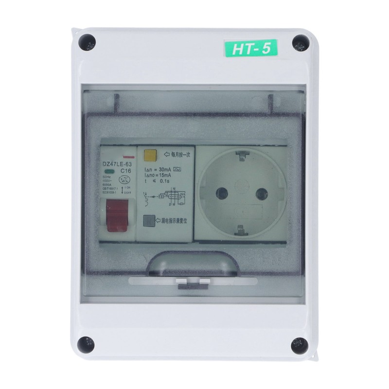 Circuit Breaker Box Waterproof 2 Holes EU Socket 250VAC Power