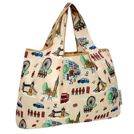 allydrew Large Foldable Tote Nylon Reusable Grocery Bags, Britain