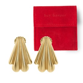 Gold Stud Chunky Twisted Earrings Diana For Women Trendy - Lightweight Waterproof & Sweatproof Jewerly