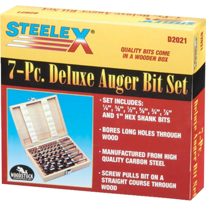 Steelex D2021-1/4-Inch to 1-Inch Deluxe Auger Bit Set, 7-Piece