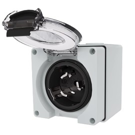 STARELO 50 Amp Generator Power Inlet Box NEMA SS2-50P,125/250 Volt 12500W, Outdoor dustproof and Weatherproof for generators, Welding Machines, etc.ETL Listed.(NEMA SS2-50P Box)