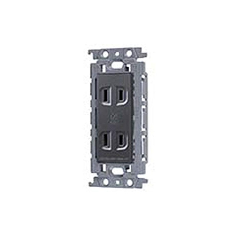 Panasonic WTF15024HK Embedded Double Outlet with Insulated Frame, Gray