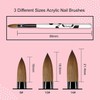 MAGIC ARMOR 3pcs Acrylic Nail Brush Set, Size 8/10/14 Nail