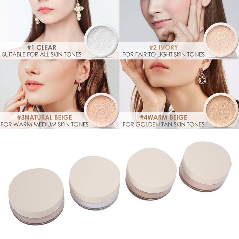 4pcs FOCALLURE Oil Control Loose Powder Moisturizing Face Setting Powder