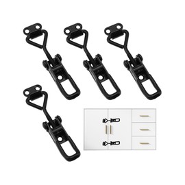 4Pack Toggle Clamps,Stainless Steel Toggle Latch,Durable Spring Latch for Toolbox Drawer Cabinet Case Closet Locker(Black)