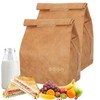 EYUNSTAR 2 Pcs Insulated Brown Paper Lunch Bags, Reusable Lunch